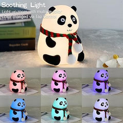 Sweet Panda Silicone Night Lamp – USB Rechargeable, Multicolor Kids Room Light