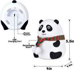Sweet Panda Silicone Night Lamp – USB Rechargeable, Multicolor Kids Room Light