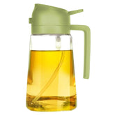 TrendPlain 2-in-1 Olive Oil Sprayer – 16oz Glass Dispenser, Green