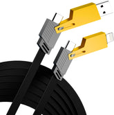 Basesailor 120W 4-in-1 Fast Charging Cable – Lightning & Type-C, Durable Braided Design