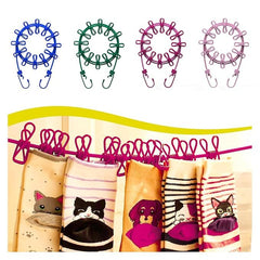 2-Pack Portable Elastic Clothesline with Hooks & Clips  No-Drill Drying Rope for Indoor & Outdoor Use